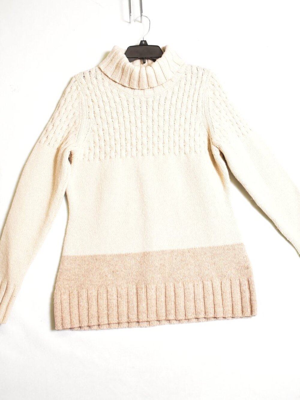 Woolrich Size M Sweater Turtleneck Lambswool Blend Beige Fall Winter Women’s